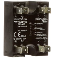 Teledyne Relays Relay 230 VAC Solid State 25 A 240 A Panel Mount -40 ° C +100 ° C