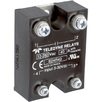 Teledyne Relays Relay, 240 VAC, Solid State, 40 A, 350 A (Max.) (Non-Repeatative), Panel Mount