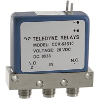 Teledyne Relays Switch, Coaxial, SPDT, SMA, 26.5 GHz, Female, 28 VDC, 90 mA, 20 ms, 50 Ohms