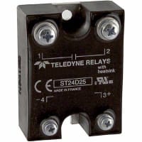 Teledyne Relays Relay, 30 VDC, Solid State, 550 A, Panel Mount, -40 C, 100 C, 3 mA, 8.3 ms