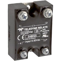 Teledyne Relays Relay, 480 VAC (Line Nom.), Solid State Relay, 25 A (Output), -40 C, +100 C