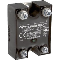 Teledyne Relays Relay, 30 VDC, Solid State, 550 A, Panel Mount, -40 C, 100 C, 3 mA, 8.3 ms