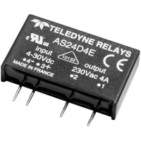 Teledyne Relays Relay, 275 VAC, Solid State, 4 A, , , 100 Apeak, , PCB, , , , 1000 Ohms, TRIAC