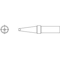 Apex Tool Group Mfr. Weller, Tip, Single Flat, .125 in, .62 in, 800 Deg., For Tc201 Iron, Pt Series