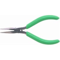 Apex Tool Group Mfr. Xcelite, 5 In. Diagonal Thin Long Nose Plier With Green Cushion Grips, Carded