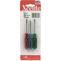 Apex Tool Group Mfr. Crescent, Screwdriver, 3-Piece Pocket Clip Style Standard & Phillips Set, Carded