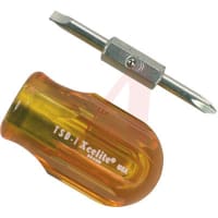 Apex Tool Group Mfr. Xcelite, Screwdriver, Two-In-One, Slotted And Phillips Stubby, Amber Handle