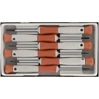 Apex Tool Group Mfr. Screwdriver Set, 6 Pc, Slotted/Phillips, ESD Safe Handles, Swivel Caps, Comfort Grips