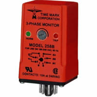 Time Mark Corporation Phase Monitoring Relay, 208-240, SPDT, 10A/240VAC, 8-Pin Octal, 258 Series