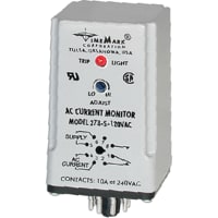 Time Mark Corporation Current Monitoring Relay, 120 VAC, 5 A, SPDT, 240 VAC, 8-Pin Octal, 273 Series