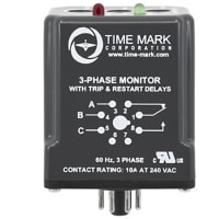 Time Mark Corporation 8-Pin plug-in style 3-phase monitor with adjustable trip and restart delay. 480