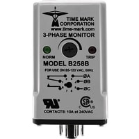 Time Mark Corporation Monitoring Relay, 3-Phase, 8-Pin Socket, SPDT 10A, 120 VAC 60Hz, 258 Series