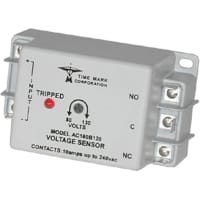 Time Mark Corporation Voltage Monitoring Relay, 240 VAC, SPDT, 10A/240VAC, Screw Terminal, 160 Series