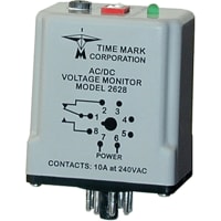 Time Mark Corporation Voltage Monitoring Relay, 15-260 V, SPDT, 10A/240VAC, 8-Pin Octal, Series