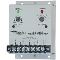 Time Mark Corporation Phase Monitoring Relay, 208-240 VAC, 1 SPST-NO, 1 SPST-NC, Screw, 264 Series