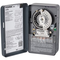 TORK Time Switch, 24 Hr, 40A, 120/208-277V, Indoor, DPST, 60 Hz, NEMA1, 1100A Series