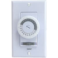 TORK Wall Switch Timer, 24 Hr, 20A, 125V, White, SPST, 60 Hz, 711A Series