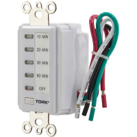 TORK Wall Switch Timer, 15A, 120V, Electronic, 10/20/30/60 Minute, White