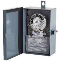 TORK Time Switch, 24 Hr, 40A, 120/208-277V, Outdoor, DPST, 60 Hz, NEMA3, 1100A Series