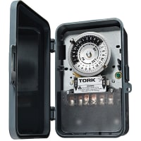 TORK Time Switch, 24 Hr, 40A, 120/208-277V, Outdoor, DPST, 60 Hz, NEMA3, 1100A Series