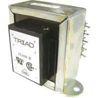 Triad Magnetics Transformer, Power, Bobbin, 1, Freq 50/60Hz, Pri 115/230VAC, Sec 12/24VAC, +30C