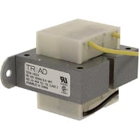 Triad Magnetics Transformer, Energy Limiting, Enclosed, 1, Freq 50/60Hz, Pri 120VAC, Sec 24VAC