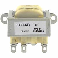 Triad Magnetics Transformer, Power, Bobbin, 1, Freq 50/60Hz, Pri 115/230VAC, Sec 120 (CT)VAC