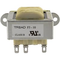 Triad Magnetics Transformer, Power, Config Bobbin, 1, Freq 50/60Hz, Pri 115VAC, Sec 10 (CT)VAC