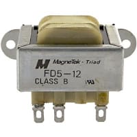 Triad Magnetics Transformer, Power, Bobbin, 1, Freq 50/60Hz, Pri 115/230VAC, Sec 12.6 (CT)VAC