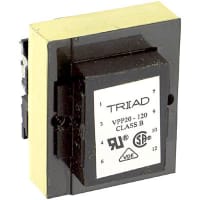 Triad Magnetics Transformer, Power, Bobbin, 1, Freq 50/60Hz, Pri 115/230VAC, Sec 10/20VAC, PCB