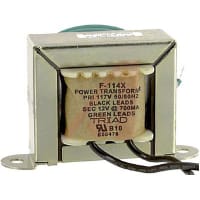 Triad Magnetics Transformer, Power, Bobbin, 1, Freq 50/60Hz, Pri 115VAC, Sec 12VAC, Sec 0.35A