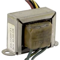 Triad Magnetics Transformer, Power, Bobbin, 1, Freq 50/60Hz, Pri 115/230VAC, Sec 24 (CT)VAC