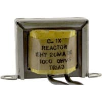 Triad Magnetics Inductor, Filter, Ind 15H, Tol -20%, +50%, Cur 20mA, Leads, DCR 1000 Ohms