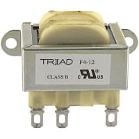 Triad Magnetics Transformer, Power, Config Bobbin, 1, Freq 50/60Hz, Pri 115VAC, Sec 12.6 (CT)VAC