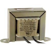 Triad Magnetics Transformer, Power, Bobbin, 1, Freq 50/60Hz, Pri 115VAC, Sec 24 (CT)VAC, UL