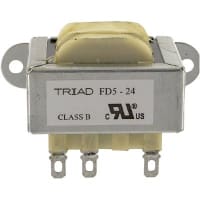 Triad Magnetics Transformer, Power, Bobbin, 1, Freq 50/60Hz, Pri 115/230VAC, Sec 24 (CT)VAC