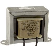 Triad Magnetics Transformer, Power, Bobbin, 1, Freq 60Hz, Pri 115VAC, Sec 26.8 (CT)VAC, Sec 1A