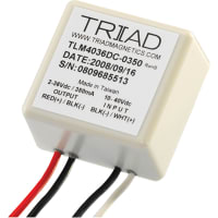 Triad Magnetics DC-DC Converter, 38V, 0.7A, 10-40V In, Encapsulated, Desktop, LED Driver, TLM Series