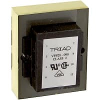 Triad Magnetics Transformer, Power, Bobbin, 1, Freq 50/60Hz, Pri 115/230VAC, Sec 14/28VAC, PCB