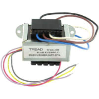 Triad Magnetics Transformer, Power, Bobbin, 1, Freq 50/60Hz, Pri 115/230VAC, Sec 8/16VAC, UL