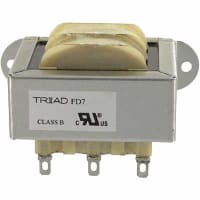 Triad Magnetics Transformer, Power, Bobbin, 1, Freq 50/60Hz, Pri 115/230VAC, Sec 10 (CT)VAC