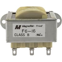 Triad Magnetics Transformer, Power, Config Bobbin, 1, Freq 50/60Hz, Pri 115VAC, Sec 16 (CT)VAC