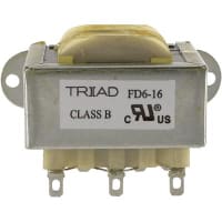 Triad Magnetics Transformer, Power, Bobbin, 1, Freq 50/60Hz, Pri 115/230VAC, Sec 16 (CT)VAC