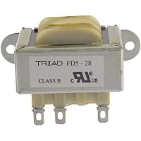 Triad Magnetics Transformer, Power, Bobbin, 1, Freq 50/60Hz, Pri 115/230VAC, Sec 28 (CT)VAC