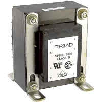 Triad Magnetics Transformer, Power, Bobbin, 1, Freq 50/60Hz, Pri 115/230VAC, Sec 8/16VAC, +30C