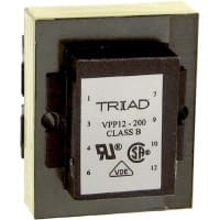 Triad Magnetics Transformer, Power, Bobbin, 1, Freq 50/60Hz, Pri 115/230VAC, Sec 6.3/12.6VAC