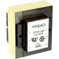 Triad Magnetics Transformer, Power, Bobbin, 1, Freq 50/60Hz, Pri 115/230VAC, Sec 10/20VAC, PCB