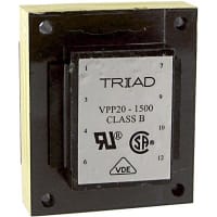 Triad Magnetics Transformer, Power, Bobbin, 1, Freq 50/60Hz, Pri 115/230VAC, Sec 10/20VAC, PCB