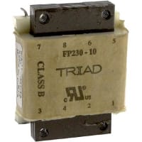 Triad Magnetics Transformer, Power, Toroidal, 1, Freq 50/60Hz, Pri 115/230VAC, Sec 115/230VAC