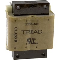 Triad Magnetics Transformer, Power, Toroidal, 1, Freq 50/60Hz, Pri 115/230VAC, Sec 28/56VAC